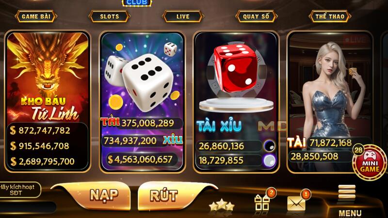 Giao diện tại cổng game X8 Club