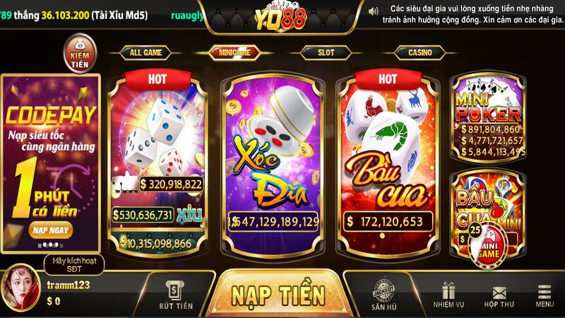 Game mini đổi thưởng Yo88