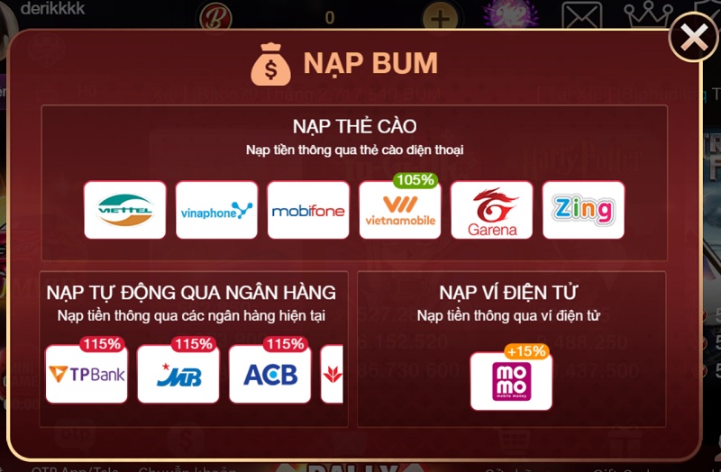 nạp tiền bum club