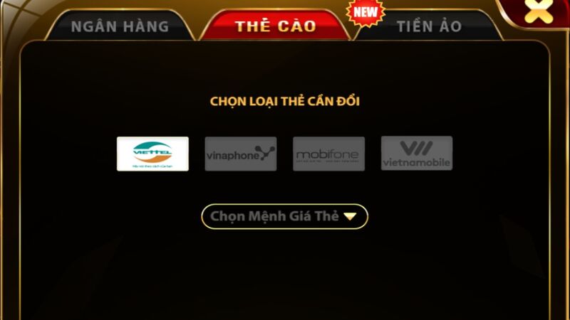 Rút tiền X8 Club qua thẻ cào