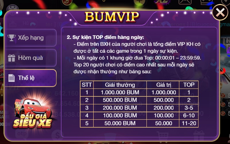 sự kiện bumvip