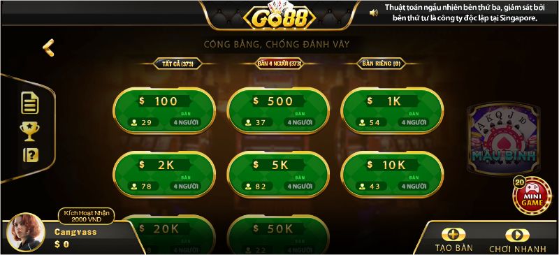 Thiên đường game bài mậu binh quy tụ đông đảo các tay xếp bài đầy nghệ thuật