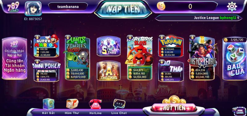 Game thể tham hấp dẫn được triệu người tham gia tại 789 Club