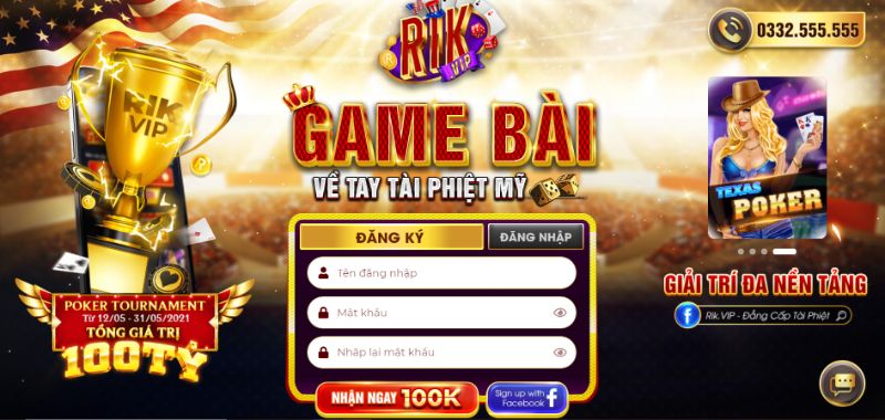 Đăng ký tài khoản cá nhân để trở thành thành viên tại cổng game RikVIP