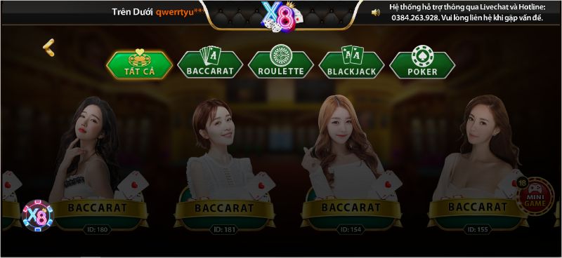 Thiên đường game bài casino đẳng cấp chỉ có tại X8 Club