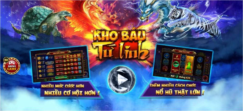 Giao diện kho báu tứ linh Top88 đẹp mắt, ấn tượng và vô cùng