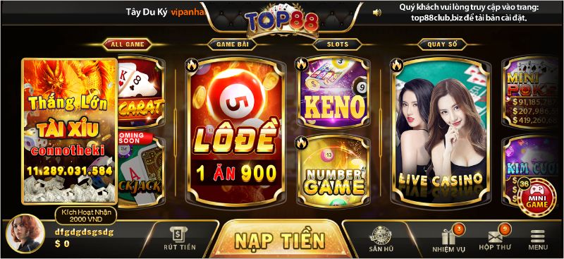 Tham gia Keno tại Top88 nhanh nhất với các thao tác đơn giản