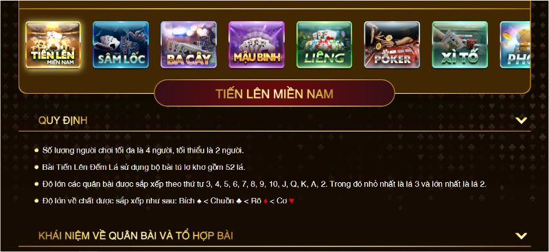 Luật chơi tiến lên miền nam  đơn giản phổ biến ai cũng có thể tham gia