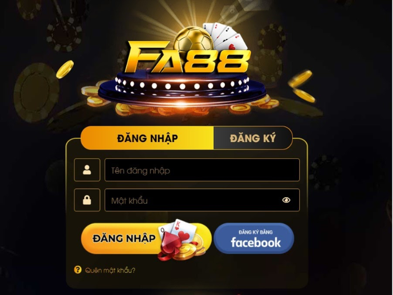 Giao diện đăng nhập của FA88 Club 