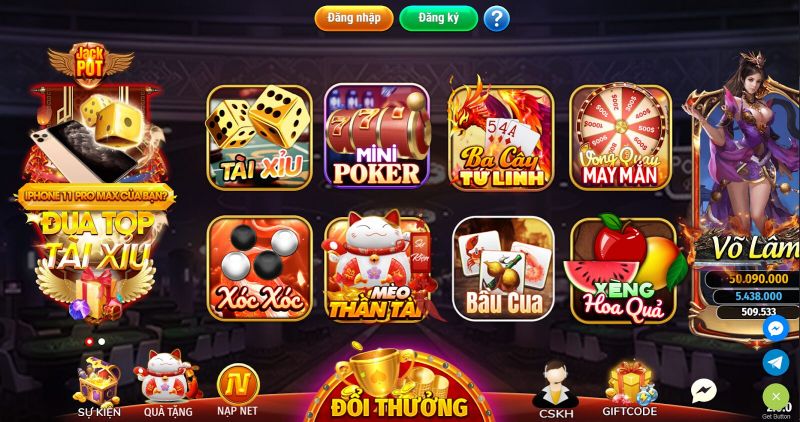 Hệ thống game đa dạng