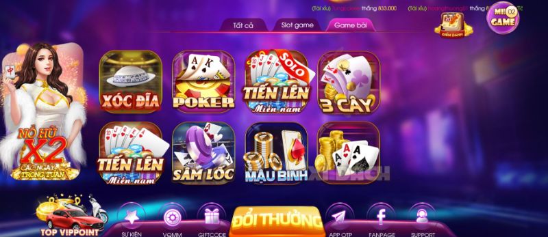 Kho game bài đa dạng đẳng cấp