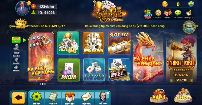 Kho game đa dạng với nhiều thể loại trò chơi