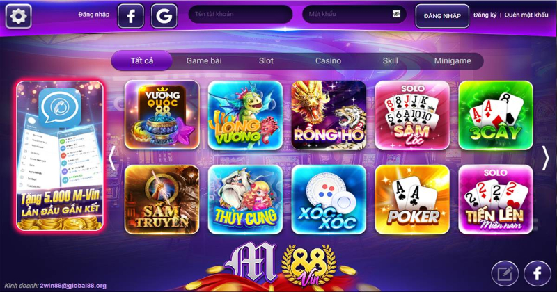 Cổng game quốc tế M88vin với nhiều tính năng đặc biệt