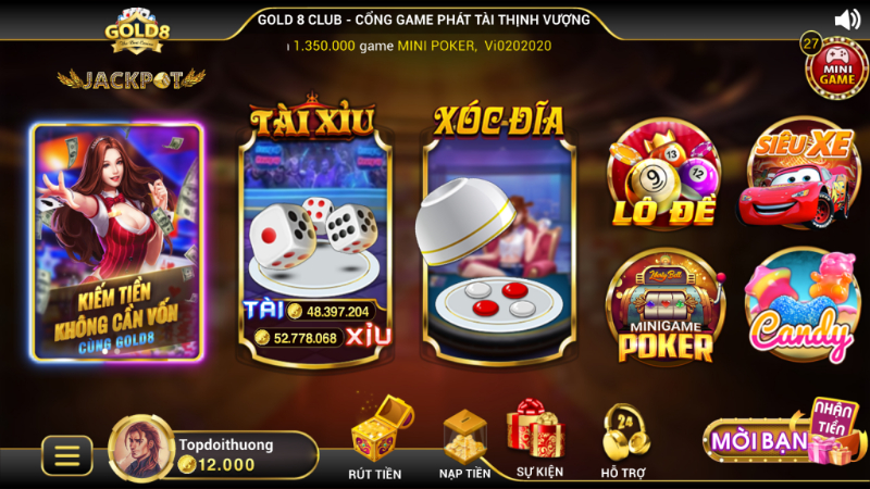 Loạt game đổi thưởng cực HOT có tại Gold8