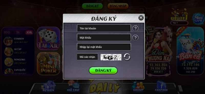 Đăng ký tài khoản chơi game