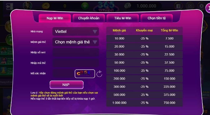 Cổng game M365 Win