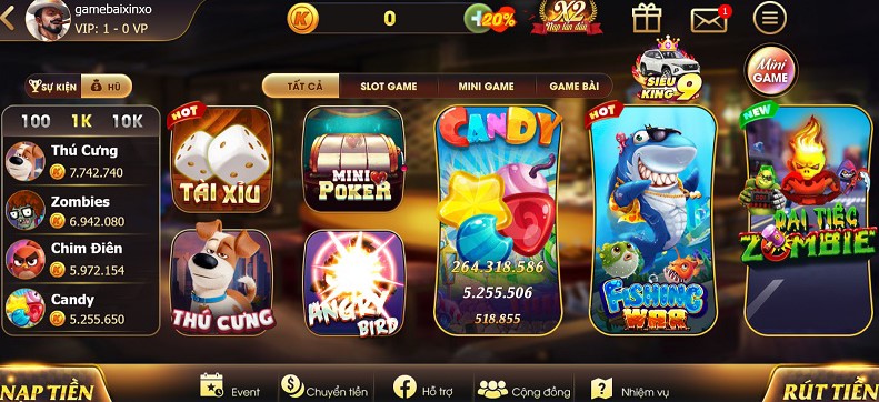 Đa dạng game giải trí đổi thưởng lớn king86 club