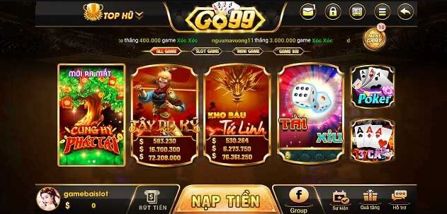 Các tựa game có tại cổng game Go99.