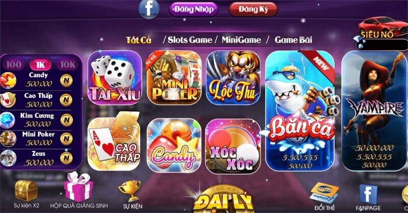 Đa dạng tựa game cá cược tại Nohu39