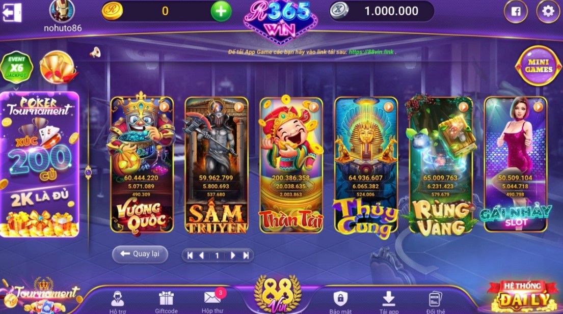 Các tựa game của R365 club. 