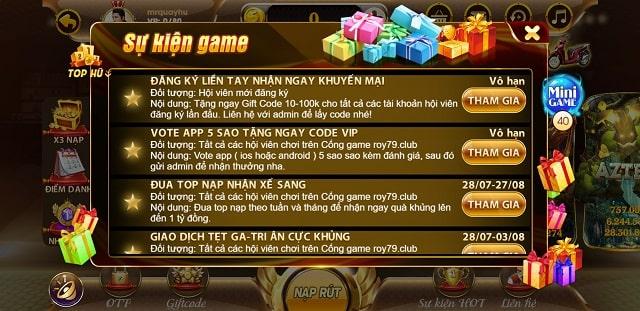 Sư kiện game Roy79 