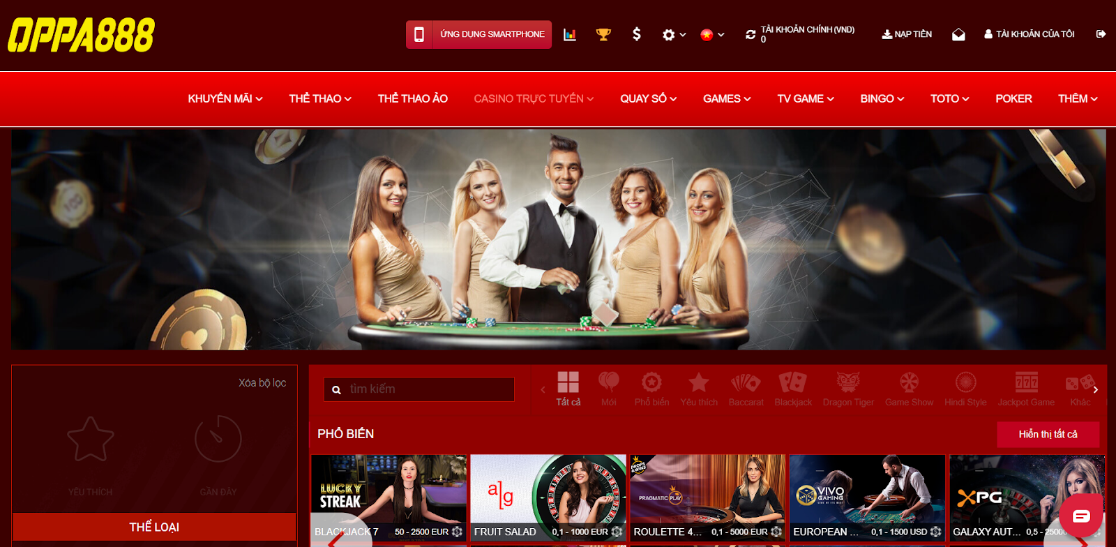 Hình thức cá cược casino và slots game