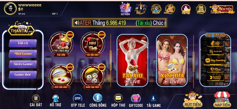 Mini game hấp dẫn có 1 không 2 tại Thần Tài