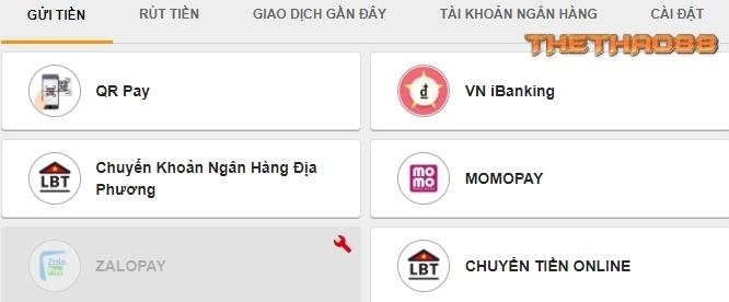 Cách nạp tiền vào tài khoản 188BET