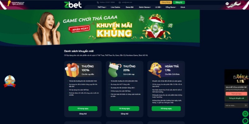 Zbet Giftcode - khuyến mãi đến từ vua nhà cái Zbet 