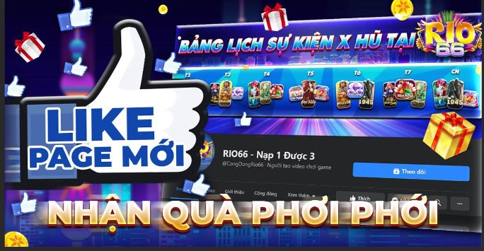 Rio66 [Event] Like Fanpage nhà cái mới nhận quà khủng liền tay