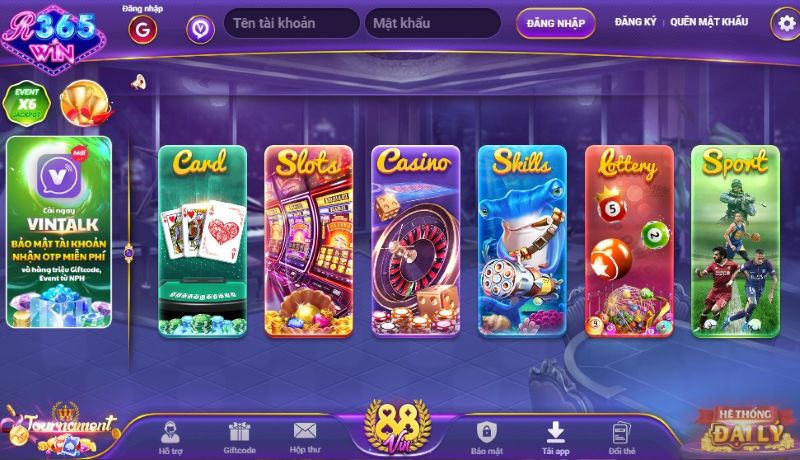 Hướng dẫn tham gia chơi Game Slot đổi thưởng R365 Win