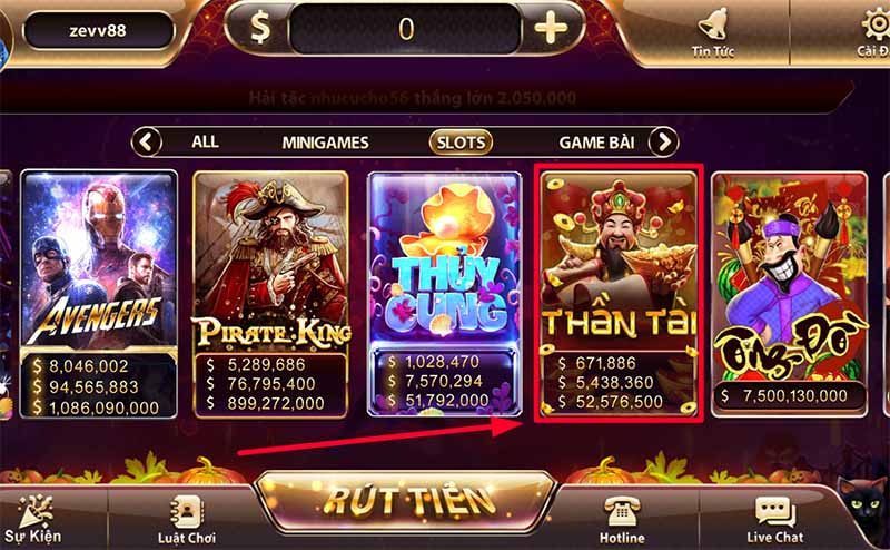 Top Game Slot đổi thưởng Zowin hay nhất